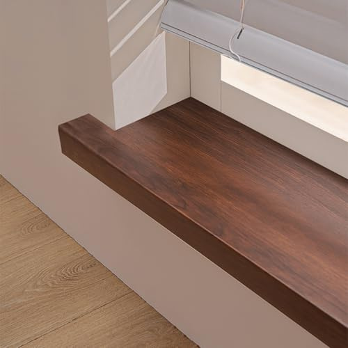Cubierta de alféizar de ventana de madera para dormitorio, hotel, oficina (140 x 12 cm), placa protectora de bordes para ventanas