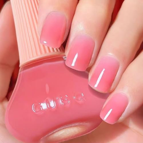 Rosa Schnell trocknend & Langanhaltend Einfarbiger Nagellack - Wasserbasierte Nagellacke für DIY Nageldesign - Quick Dry ungiftiger Nagellack - Ohne UV Lampe Nail polish (Nude Pink 12ML)