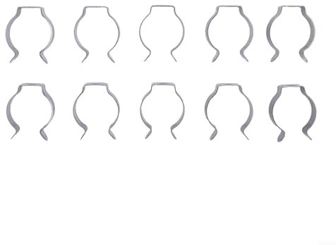 Confezione da 10 ganci a molla a base stretta in acciaio al manganese, morsetti aperti per garage, capannoni, armadi, scope, spazzole e tubi (25 mm)