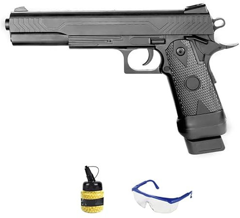 Pistola Vigor 2011 Muelle (6mm) + biberon 0,12g + Gafas | Arma de Airsoft de Aire comprimido. Pistola de iniciación.