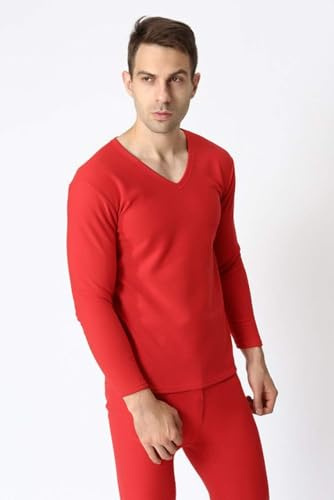 Herr Termiska Underkläder Set Plus Storlek Xl-9xl Höst Vinter Män Tjocknar Termiska Underkläder Män Långkalsonger Sammet Mjuka Varma Kostymer, Red, 3XL