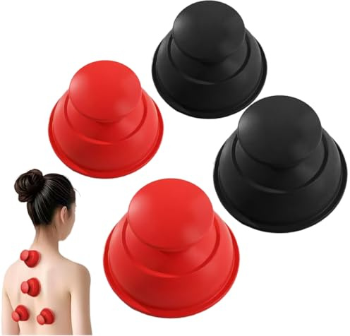 4 Stück Schröpfgläser Silikon, Schröpfen Silikon, Saugglocke Massage Tools, Schröpfgläser Therapieset, Anti Cellulite Becher Vakuum Saugnapf, Gesicht Schröpfkopf Für Hals Körper Schröpfen Massage