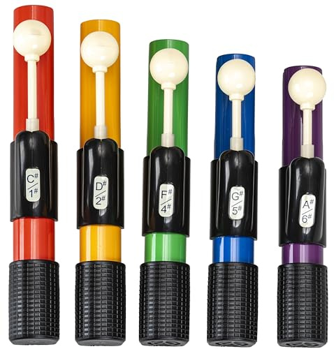 Betzold Handchimes in Boomwhackers®-Farben – farbiges Handglocken-Set/Klangstäbe