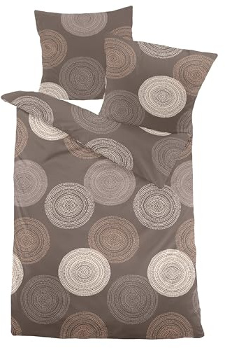 Dormisette Fein-Biber Bettwäsche 9400 Braun-Taupe 100% Baumwolle 135x200 + 80x80 cm
