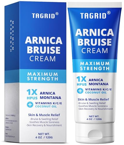 TAGRID Arnica Cream Extra Strength: Fast Pain Relief Arnica Bruise Cream with Vitamin K for Bruising and Swelling on Thin Skin, Joint Pain, Muscle Pain, Soreness (4 Ounce (Pack of 1))
