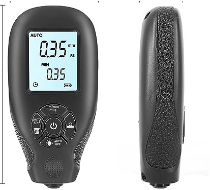 Coating Thickness Gauge, Car Paint Coating Thickness Gauge Car Paint Electroplate Metal Coating Thickness Tester Meter 0-2000um(HW-300 Black)