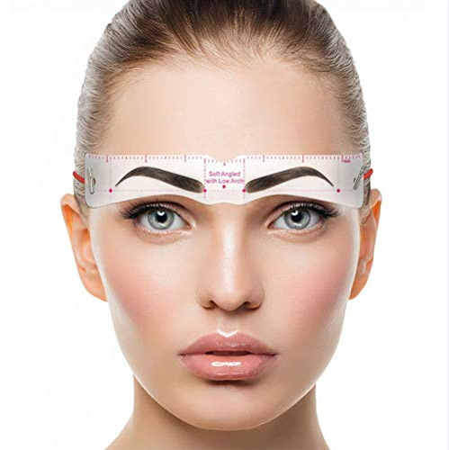 Yechiry Pochoirs à Sourcils pour Façonner, Modèles de Sourcils PEVA Réutilisables pour Femmes avec 12 Formes, Ceinture de Fixation élastique pour un Dessin Précis (Couleur assortie)