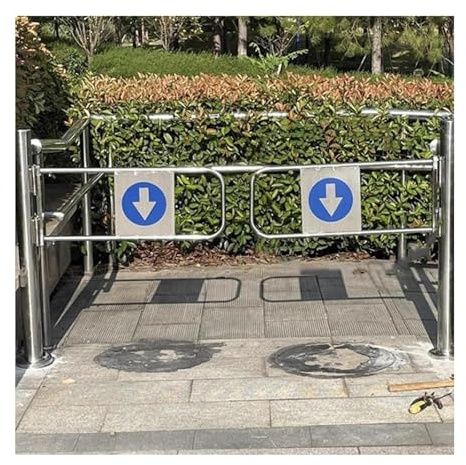 Cancello a battente automatico - Porta d'ingresso in acciaio inox con molla, tornello pedonale manuale, apertura a 90° per supermercati, Progettazione della propulsione(W110cm/43.3in/3.6ft)