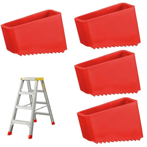 4 pies de goma para escaleras, pies de escalera de 50 x 20 mm, pies de goma para escaleras, tapa protectora, tapas protectoras para escaleras, pies de goma para escaleras, cubiertas universales para