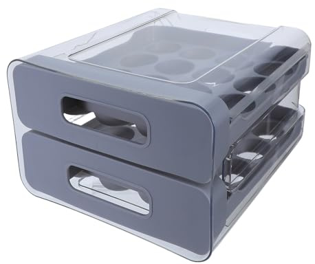 ASAKKURA Contenitore Uova Frigorifero Impilabile in Plastica Trasparente Scomparti Estraibili Organizer per Uova Base Antiscivolo per Conservazione Frigorifero