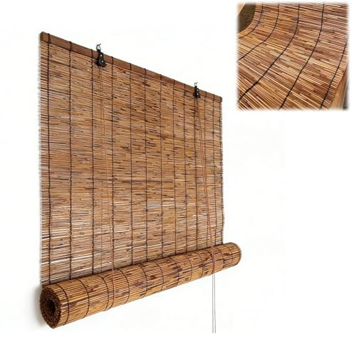 Extérieur Interieur Store Bambou Intimité 70% d'occultation, Stores Enrouleur Roseau Imperméables 50 65 80 90 100 115 130 145 160 cm, Rideau de Roseau pour Patio Fenêtre Porte(W65cm x H150cm)