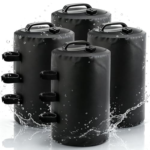 VEEKAY 4er Set Wassergewichtstasche 88 lb,10 Liter Standfuß Sandsäcke,Wasser befüllbar,Wiederverwendbar,Windfeste Fixierung für Festzelte, Pavillons,Gartenzelte