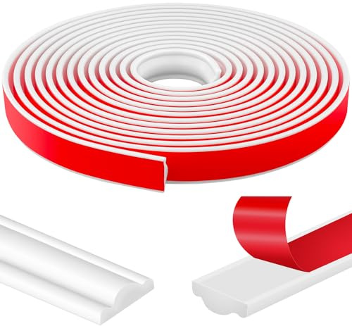 Nexpho Molduras Pared Autoadhesiva 7m x 2,7cm Molduras Decorativas Pared Kits de Moldura Adhesiva para DIY Zocalos Blanco Rodapies