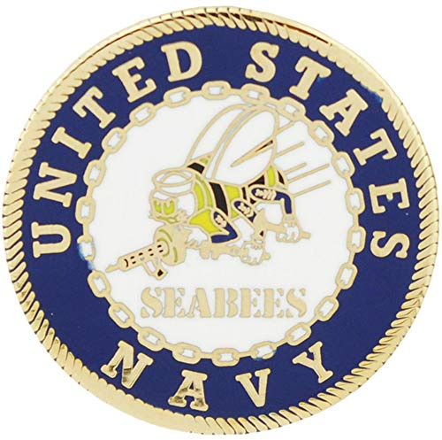 United States Navy USN Seabees Two-Tone 1 Lapel Pin