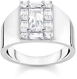 Thomas Sabo Ring, weißer Stein, Silber 58, 58
