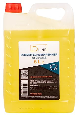 D.LINE Sommerscheibenreiniger Konzentrat mit angenehmen Citrusduft, Reinigungskonzentrat für die Scheiben- und Scheinwerferwaschanlage im Sommer (1)