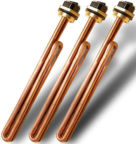 HE 90240 3 Pack Replacement for EcoSmart ECO 18 27 36 9KW 240V Heating Element for Electric Tankless Water Heaters Screw in Copper