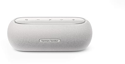 Harman Kardon Luna Bluetooth-Box in Grau – Tragbarer, wasserdichter Bluetooth-Lautsprecher – Bis zu 12 Stunden Akkulaufzeit