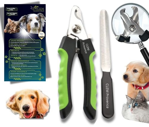 Coupe Griffes Chien Chat Petits Animaux avec Lime, Acier Inoxydable