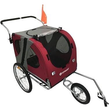 Hundefahrradanhänger Starline Original L - Rot - Mit Joggerfunktion - Faltbar - 2 in 1 Hundeanhänger & Hundebuggy - Fahrradanhänger für Hunde bis 40 KG