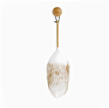 plumeau, plumeau à plumes, Ensemble plumeau en laine d'agneau avec manche en bois massif, flexible, bonne prise en main, antistatique, plumeau for nettoyage domestique et professionnel ( Color : Red ,