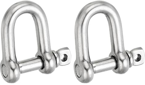 PATIKIL Schraub-Pinschäkel M14 9/16 2425lbs, 2er Pack 304 Edelstahl D-Ring Schäkel für Ketten Drahtseil im Freien, Silber