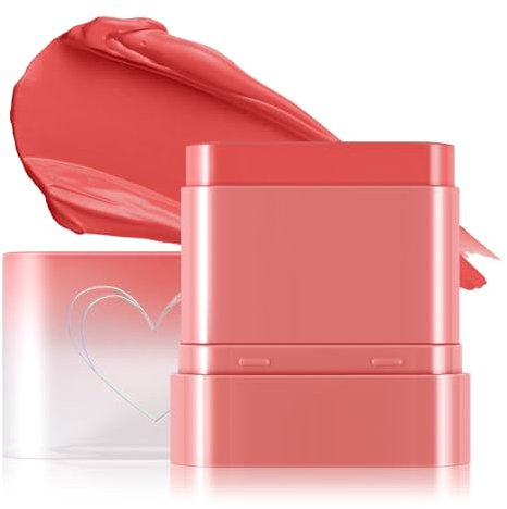 Boobeen Colorete en Crema para Mejillas, Maquillaje Multiusos Colorete en Barra Resistente al Agua de Larga Duración para Ojos, Labios y Mejillas