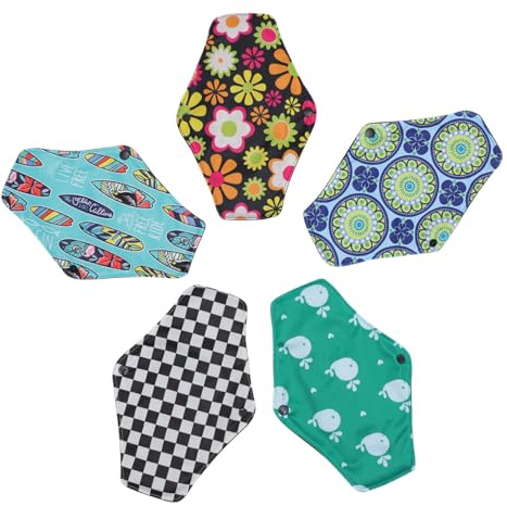 FRCOLOR Assorbenti Lavabili Riutilizzabili in Tessuto 5 Pezzi Per Le Donne Al Carbone