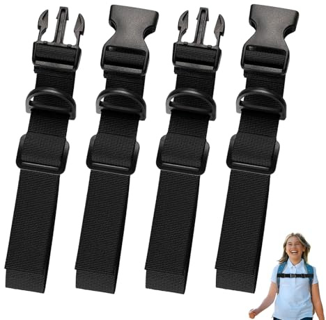WQEDVN 2 Pair Backpack Straps, Adjustable Backpack Chest Strap, Chest Strap for Backpack, Rucksack Chest Strap, for Kids Hiking and Jogging(Black Universal)