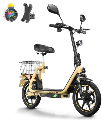 TWOFISH 14 Zoll E Scooter mit Straßenzulassung(EEC Zertifiziert), 500W Elektroroller mit 48V 13Ah Akku, 30 km Reichweite, 120 kg Tragkraft, Hinterkorb, M5 Elite-E