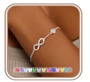 FUNEIA Bracciale Donna Argento Bracciali Infinito Donna Argento Con Cuore Zirconi Regolabile Braccialetti Mujeres Moda Gioielli Regalo Per Mamma Amica Ragazza