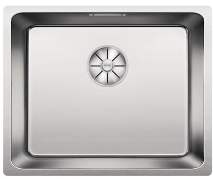 BLANCO ANDANO 500-U, diskbänk för undermontering, undermonterad diskho, med InFino avloppssystem, rostfritt stål med satinfinish, 522967