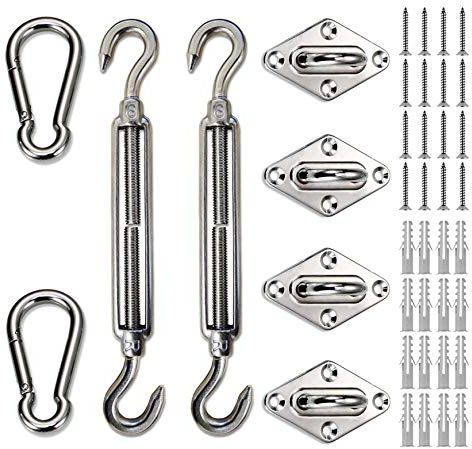 LOVE STORY Hardware Kit 6 Inches 316 Stainless Steel for Rectangle and Square Sun Shade Sail Installation