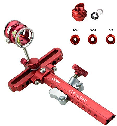 ZSHJG Compoundbogen Visier Aluminiumlegierung Bogen Visiere Mit 6X / 8X Scope Objektiv und 45 Grad Peepvisier mit Clarifier Objektiv Jagdzubehör (Rot / 0,75 (6X Linse), 45 Grad / 6 Mal)