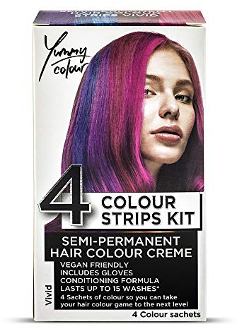 Stargazer Yummy Colour 4 Shade Semi-Permanent Hair Dye Strips Kit - Vivid