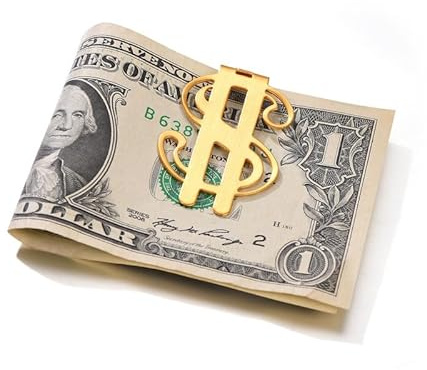 ChainsPro Titanium Money Clips Metal Minimalism Dollar Cash Clips Gold Money Clip