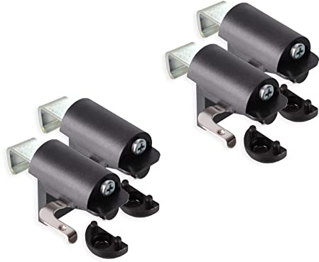 KLEMMFLEX Klemmhalter für Jalousien, Jalousie Halterung ohne Bohren, zum Klemmen, 4 Stück, schwarz, Stabiler Klemmträger mit Metallbügel, verstellbar von 4-25 mm, für Fenster und Balkontüren