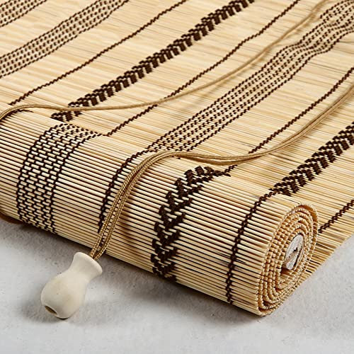 XIAODANHUA Seitenzugrollo Bambusrollo Natur Bambus Rollo Datenschutz Jalousine Verdunkelungs Vorhang Dekorative UV-Beständige Raffrollos, für Garten Küche Balkon