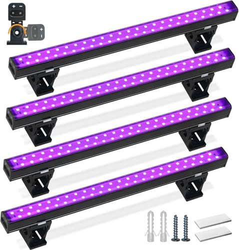 Barrina Schwarzlicht UV LED Bar, 10W 28cm USB Schwarzer Lichtbalken, 4er