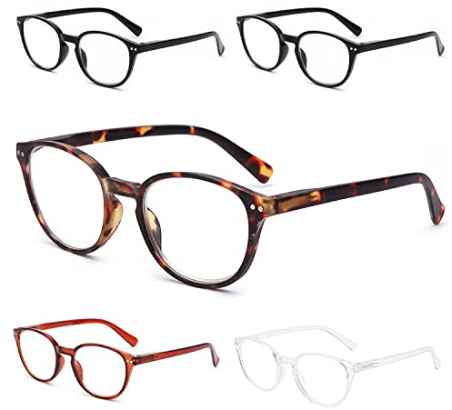 SKYWAY Blue Light Blocking Reading Glasses with Spring Hinges, Stylish Retro Computer Gaming Readers Women Men Lightweight Anti Glare, Non-Prescription Glasses