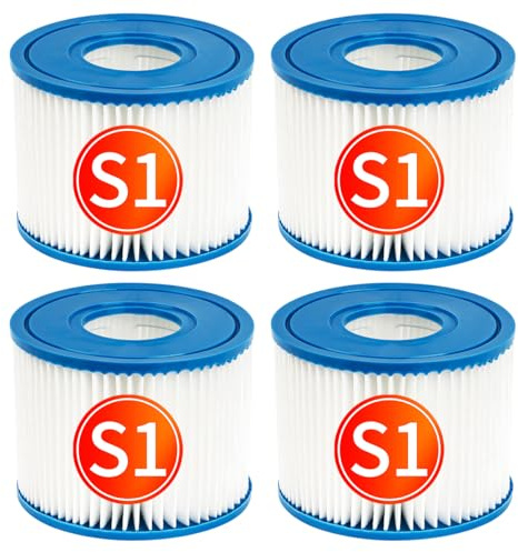 YanBan Poolfilter kompatibel mit PureSpa Typ S1 Ersatzkartuschenpumpenfilterkartusche, 4er-Pack Hot Spring Spa Pools Filter, (4,2 x 2,8 Zoll)