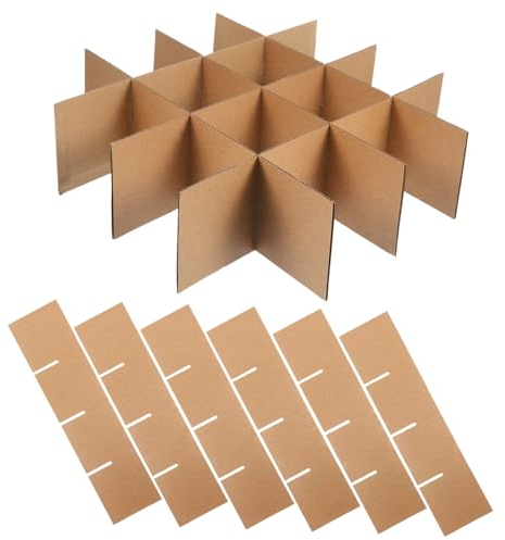 COSMEVIVI 12pcs Cardboard Box Dividers 335x335x80mm Glassware Packing Inserts Small Grid 82x82x80mm Shipping Box Partition for Moving and Storage Protection Kitchen Packing Supplies