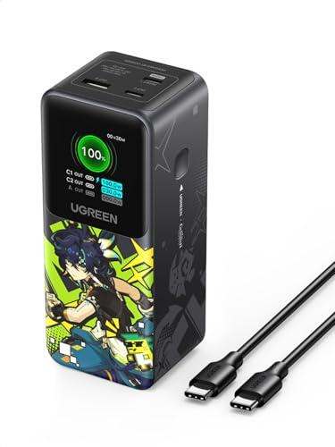 UGREEN Nexode 130W Batterie Externe 20000mAh Power Bank USB C 100W 3 Ports Charge Rapide PD 3.0 Écran TFT Compatible avec iPhone 17 16 15 14 13 Plus Pro Max Galaxy S25 S24 S23 Genshin Impact Édition