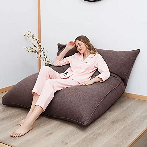 Lazy Bean Bag Divano con rivestimento in tessuto lavabile rimovibile multiuso divano letto per la casa colore pietra originale 110 x 140 cm
