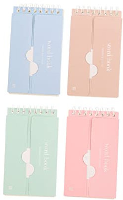 SECFOU Set 4 Blocchi Note Portatili a Spirale, Schede Promemoria e Vocabolario, Formato Tascabile Multicolore Per Studio, Lavoro e Appunti Quotidiani