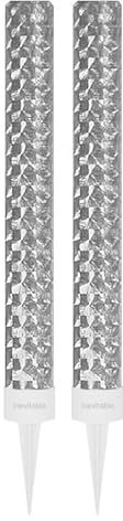 Pack of 2 Ice Fountain Cake Toppers | Sparkling Ice Fountains for Birthdays, Weddings, Anniversary Decoration (Silver)