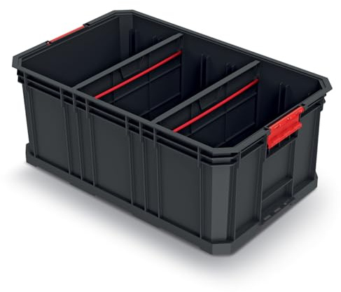 B2C Modular Storage Tool Box On Wheels Large Mobile Tray Compartment Stackable Lockable Portable Workshop Garage Equipment Organizer (Storage basket large + dividers)