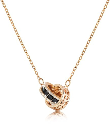 Linawe Edelsteine Anhänger Kette Damen, Statement Halskette Schmuck Set, Edelstahlkette Geburtsstein Kristall Kettenanhänger, Erhältlich in Gold, Roségold und Silber