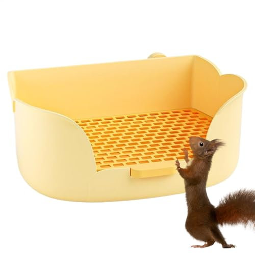 Bunny Katzentoilette, Kleintiertoilette, Tiertraining-Toilette, sprühfestes Design, halbgeschlossene Struktur, 38,7 cm, Hasentoilette, Abfallsammlung, Zuhause