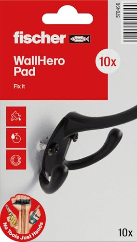 fischer Bohrlochretter, Reparaturvlies für ausgerissene Dübel in weiß, Ausbesserung ausgerissener Bohrlöcher, erneute Befestigung von Dübeln in Baustoffen wie Holz, Beton & Gipskarton, 10 Stück